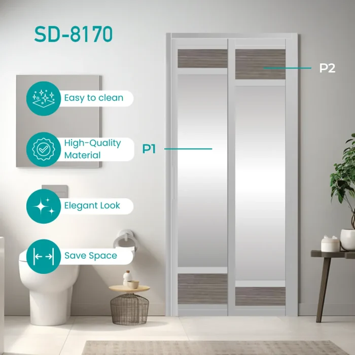 Aluminium Slide and Swing Toilet Door SD-8170