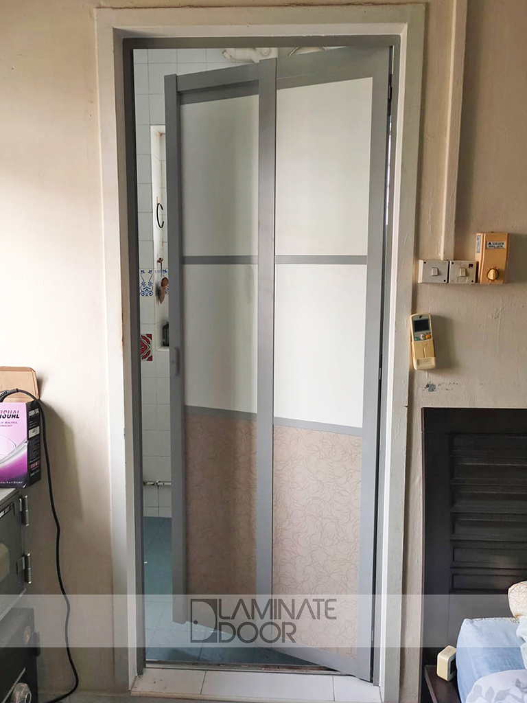 PVC Slide & Swing Toilet Door SD7004 laminatedoor Pte Ltd