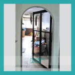 Slide & Swing Kitchen Black frame glass door SD - 7107