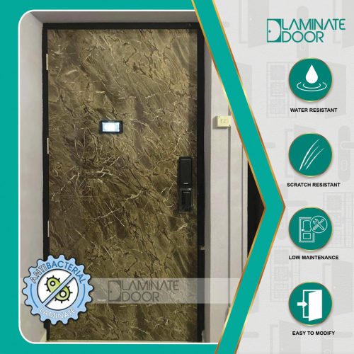 HDB Antibacterial Laminate Main Door – Savannah Marble 1