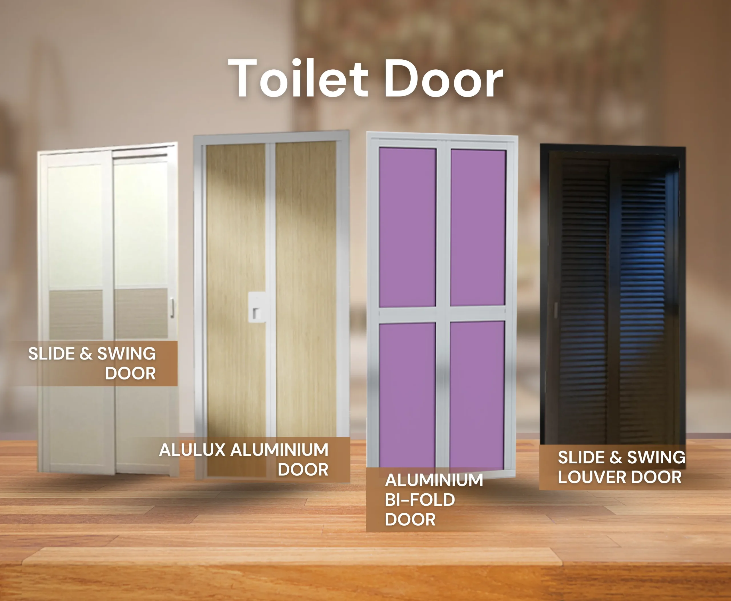 Toilet Door Singapore | Slide & Swing, Aluminium Bifold Door