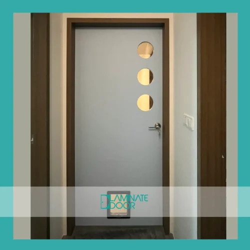 custom pet friendly bedroom door with vison glass panel ld5j2693