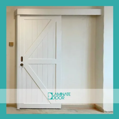 white barn sliding door