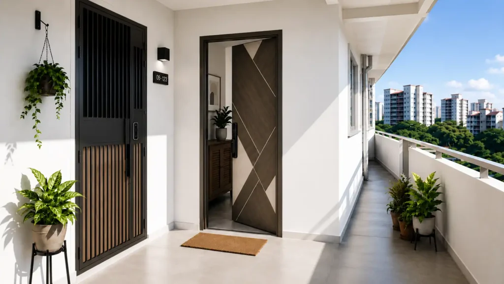 Open-design-HDB-mild-steel-mesh-gate-allowing-air-circulation-and-daylight